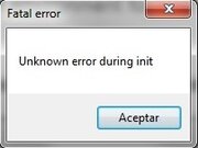 Решение ошибки unknown error during init