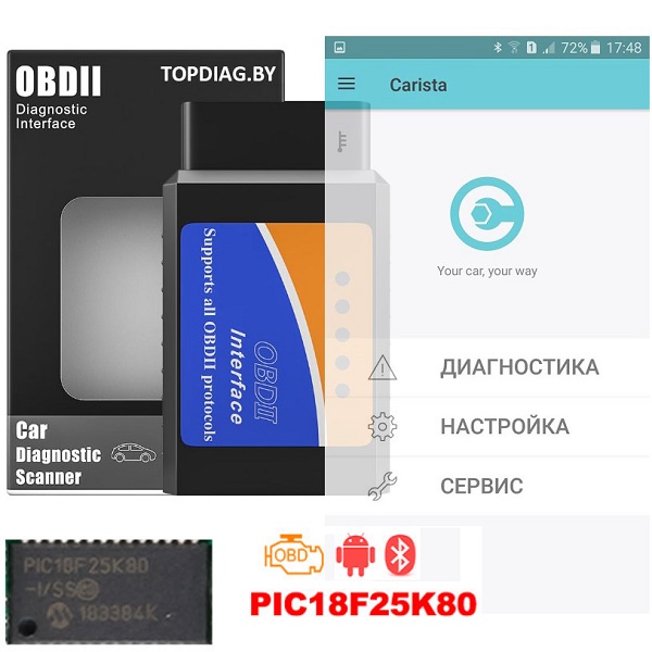 Carista OBD2 + ELM327 Bluetooth v1.5 диагностика через смартфон Android